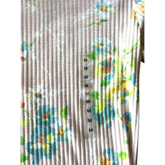 Ralph Lauren ‘Floral Bouquet’ Ribbed Short-Sleeve Lettuce Trimmed Light Weight t - Picture 6 of 13